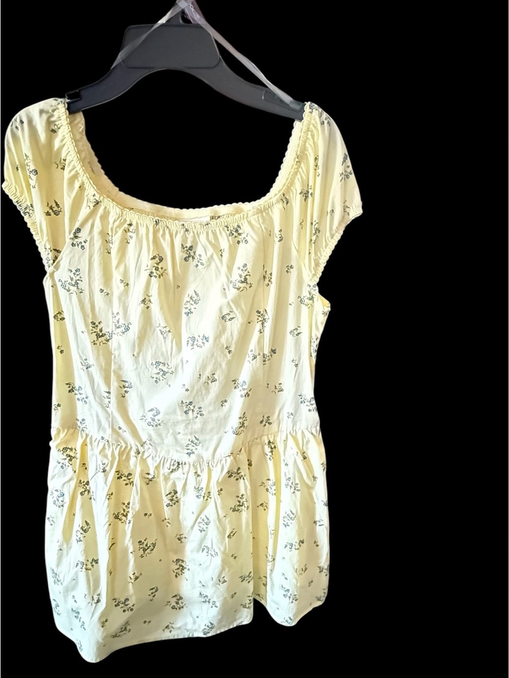 Girls' Yellow Floral Peasant Top